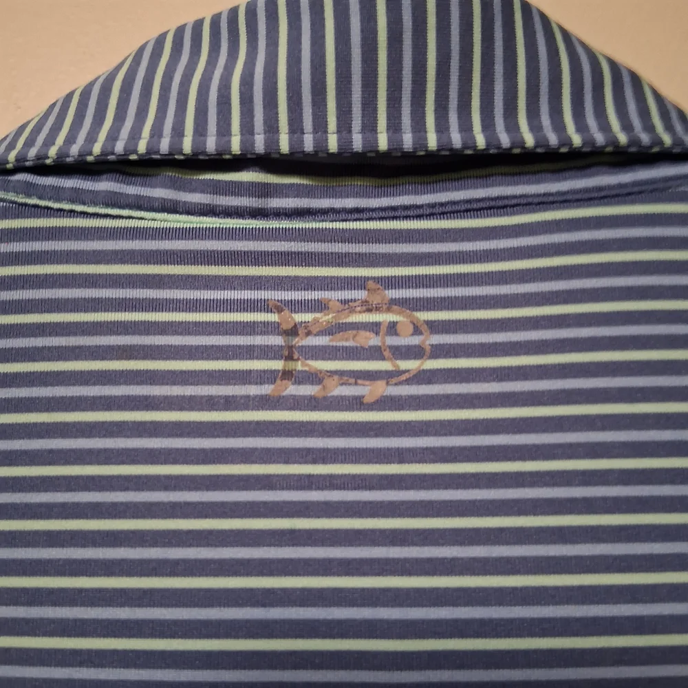 Southern Tide Men's Blue Striped Polo Shirt Size XL Golf - Picture 6 of 12